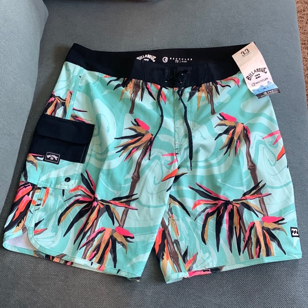 Billabong Line Up Recycler 73 Pro Boardshorts Mid Length size 33 waist